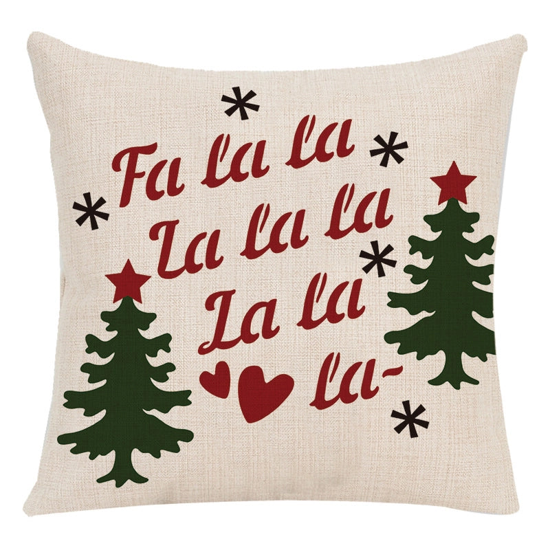 Cute Letter Snowman Elk Chemical Fiber Pillow Cases