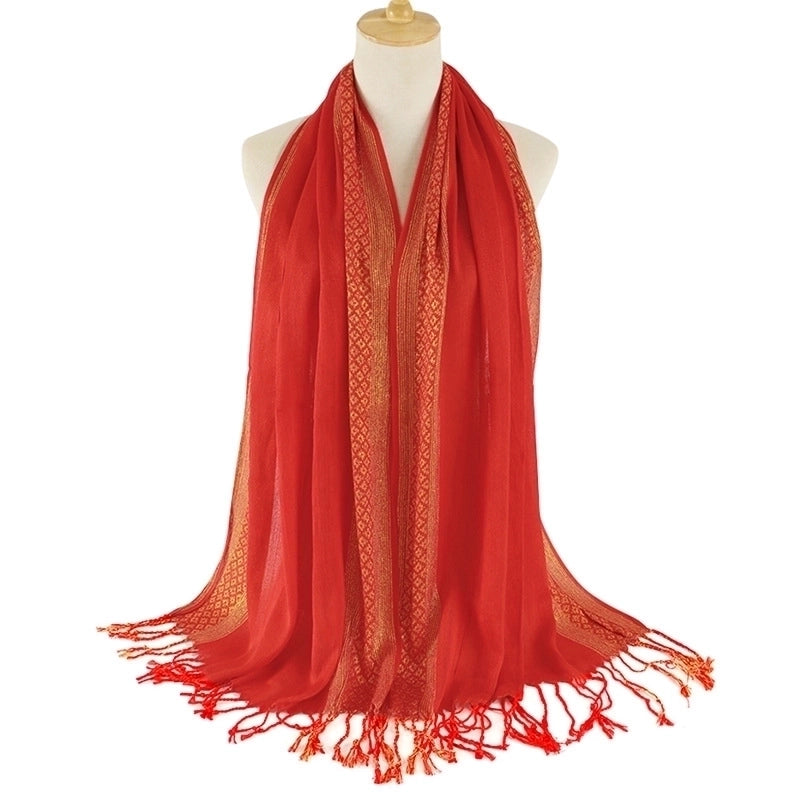 Women's Minimalist Color Block Cotton Scarf