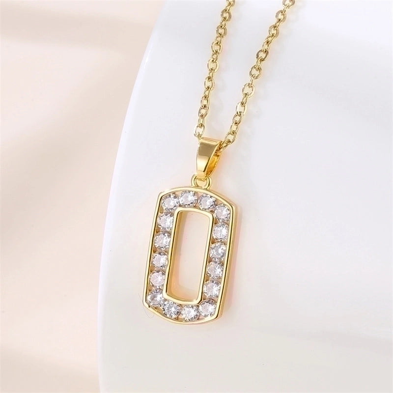 Stainless Steel Titanium Steel 18K Gold Plated Vintage Style Plating Inlay Round Heart Shape Snowflake Zircon Pendant Necklace