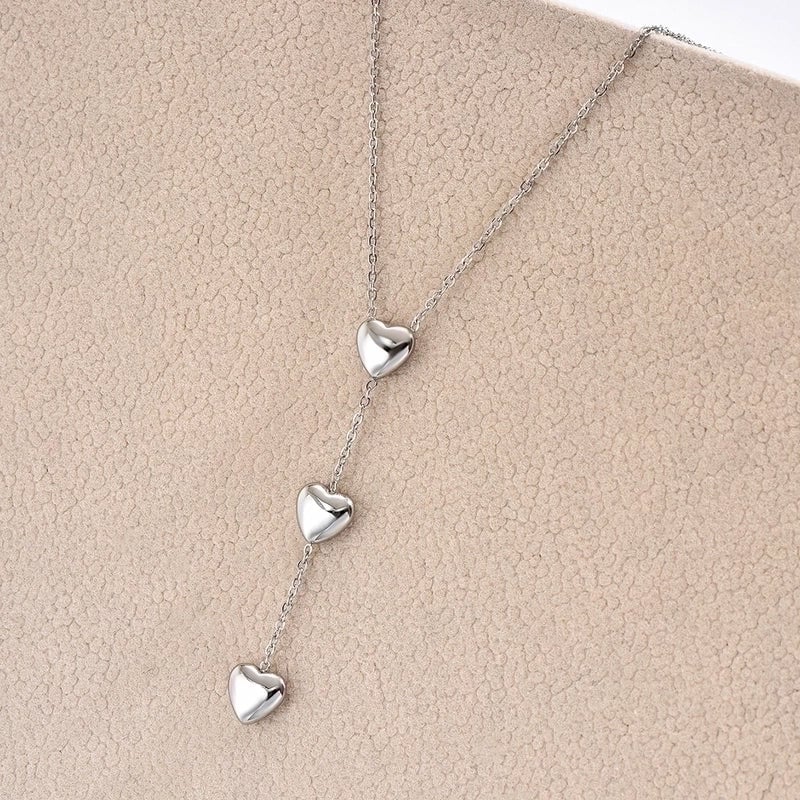 Casual Heart Shape 304 Stainless Steel Polishing Plating Stainless Steel Necklaces