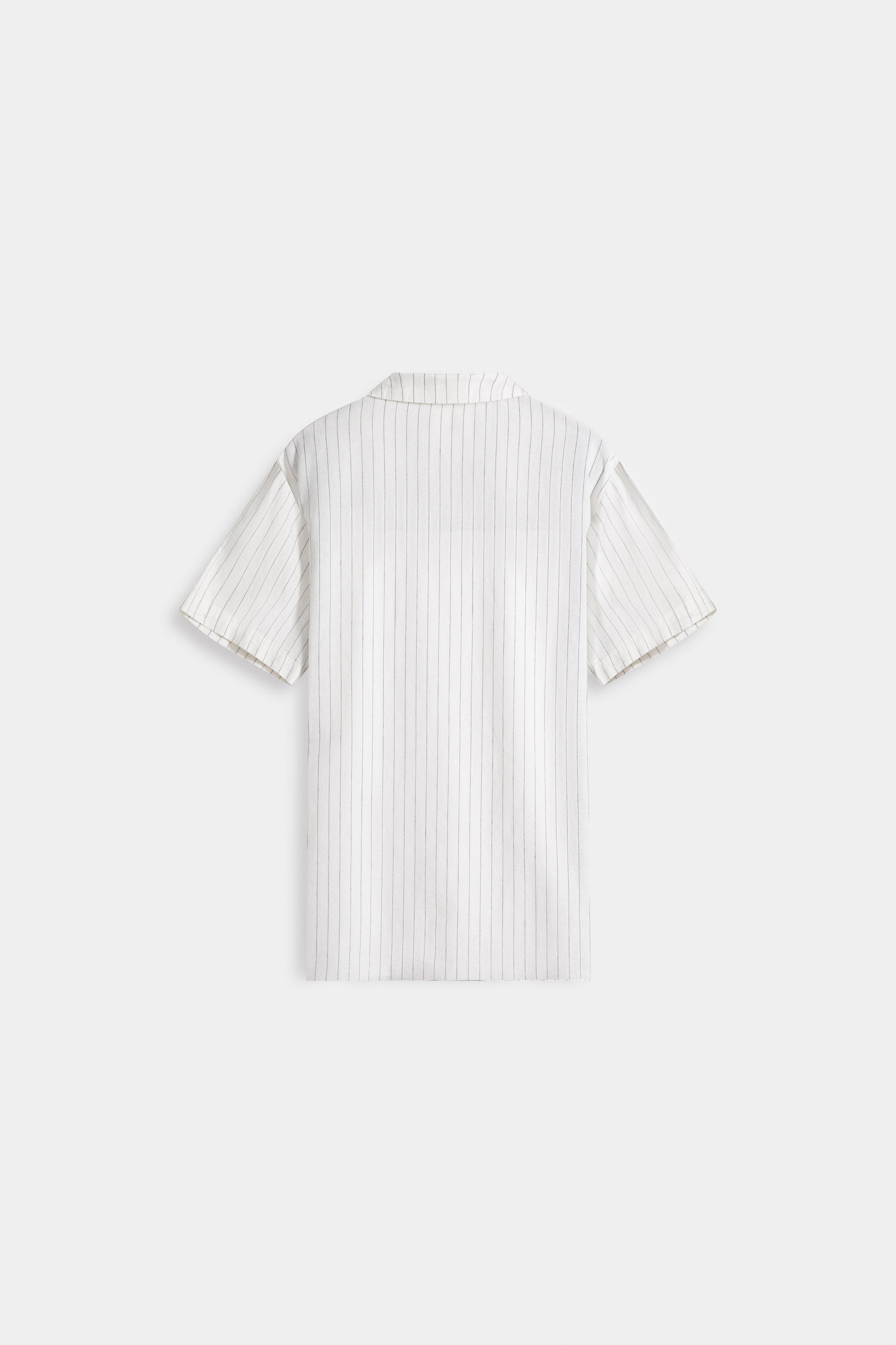 Cotton Linen Striped Resort Collar Shirt