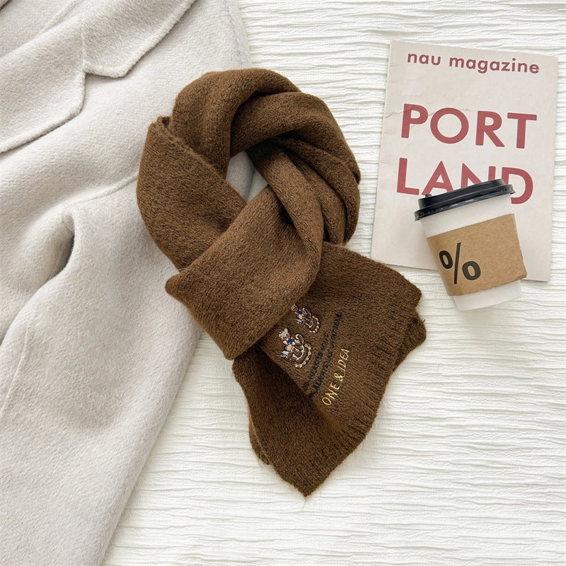 Women's Cute Minimalist Solid Color Imitation Cashmere Scarf