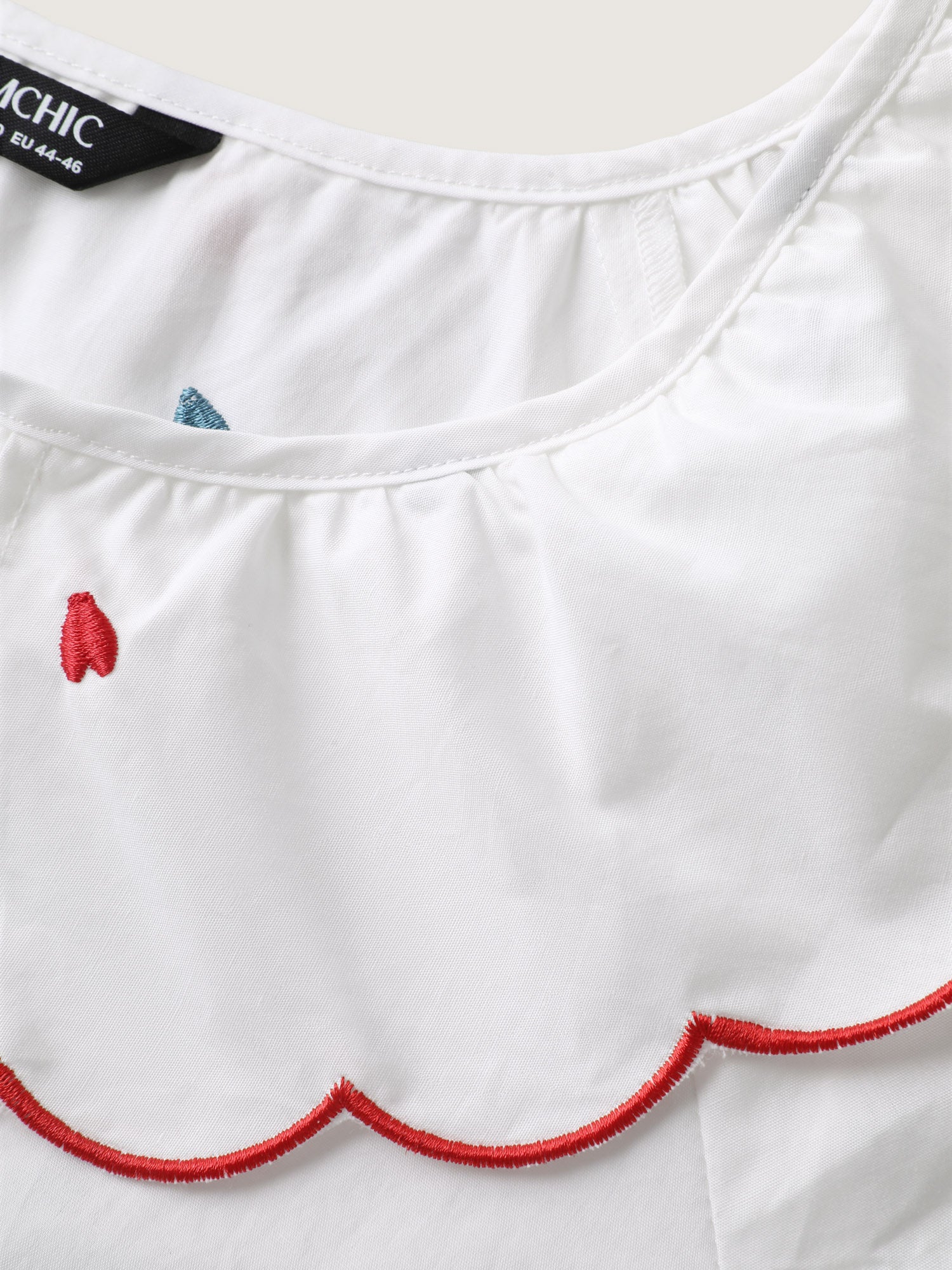 Sweetheart Embroidery Doll Collar Blouse