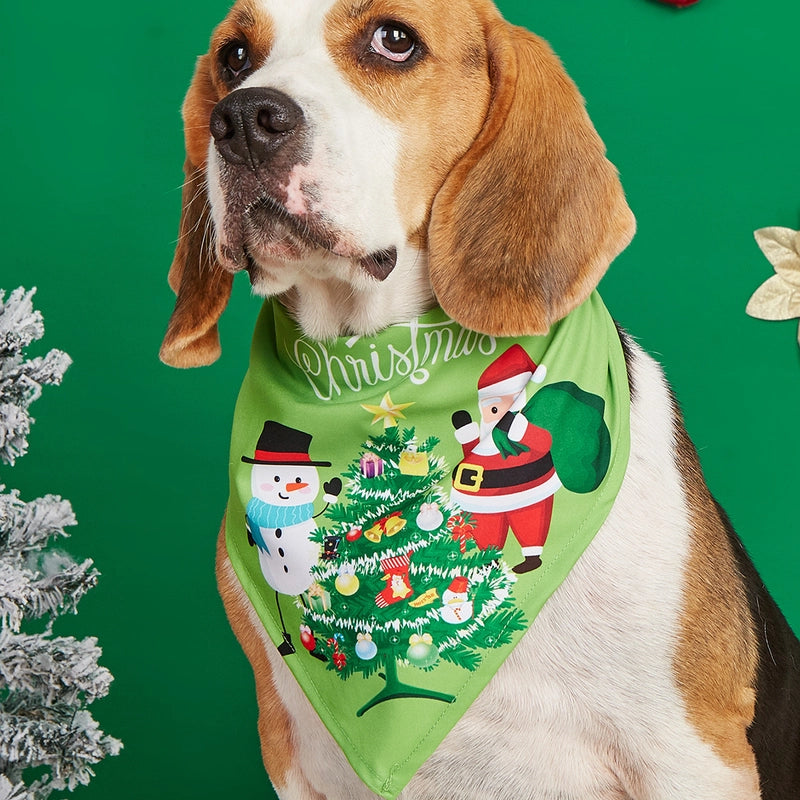 Minimalist Polyester Christmas Christmas Tree Santa Claus Pet Saliva Towel