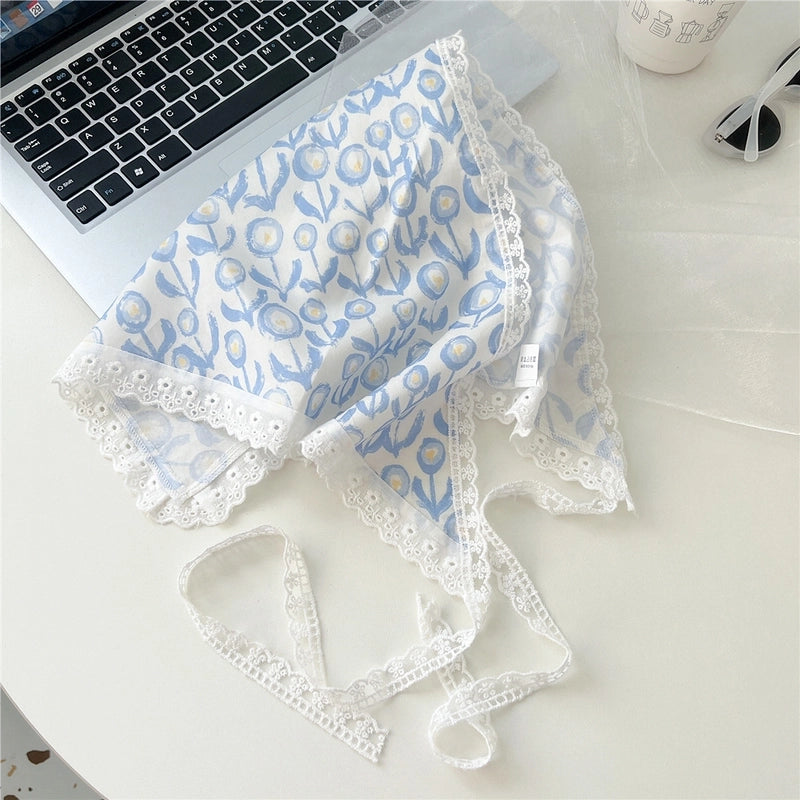 Women's Cute Sweet Lace Cotton And Linen Kerchief