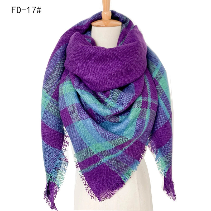 Women's Casual Color Block Imitation Cashmere Scarf