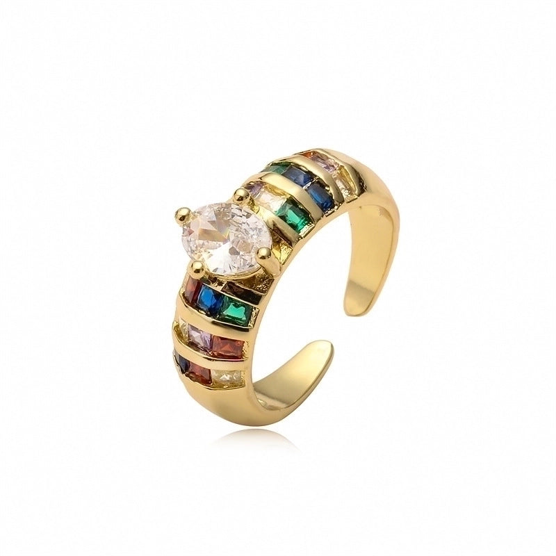 Fashion Heart-shaped Copper Inlaid Zircon Ring