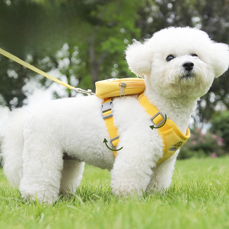New Dog Leash Vest Dog Self-backpack Small Dog Dog Walking Rope Detachable Pet Backpack