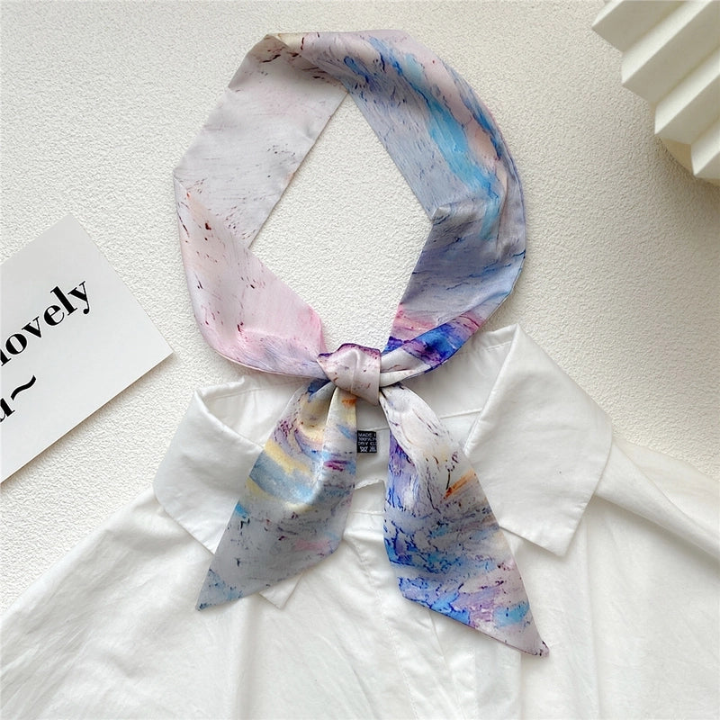 Women's Sweet Oil Painting Polyester Silk Scarves