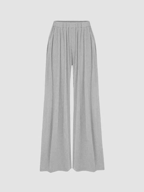 Loose Plus Size Elasticity Solid Color Split-Joint Pants Trousers