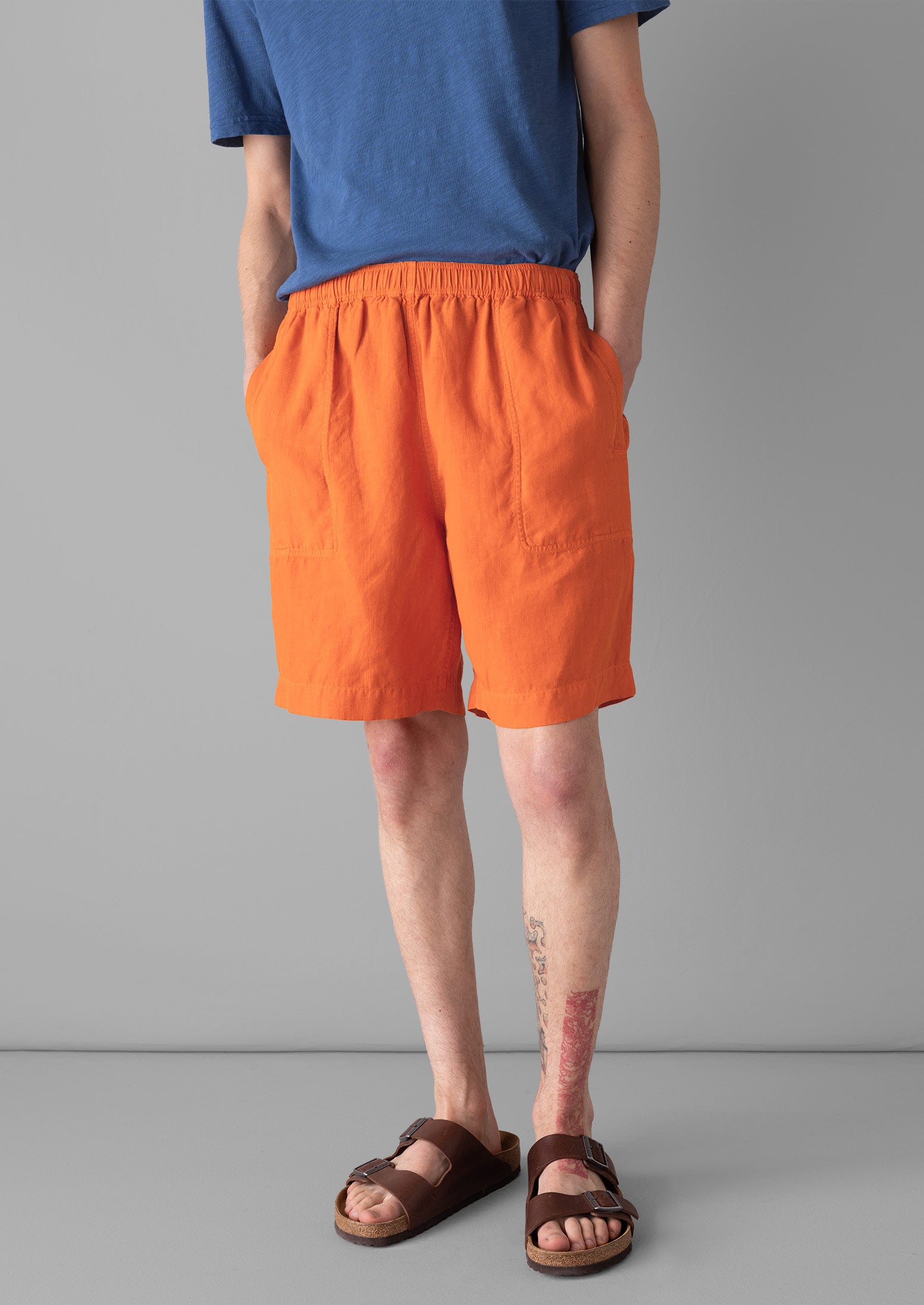 Garment Dyed Linen Drawstring Shorts | Clementine
