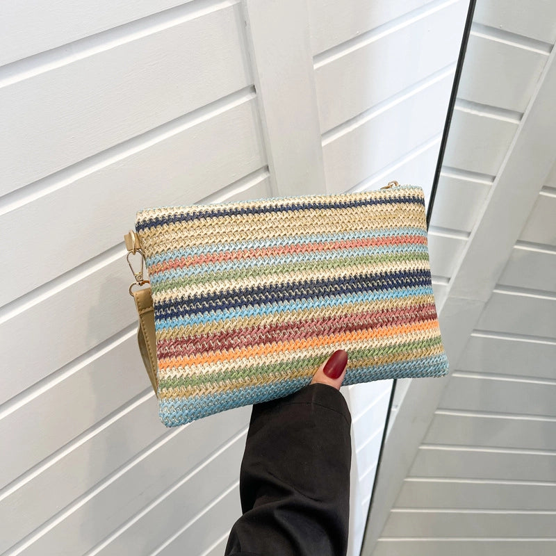 Straw Stripe Square Evening Bags