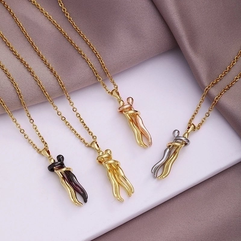 Fashion Geometric 304 Stainless Steel Copper 18K Gold Plated No Inlaid Necklace