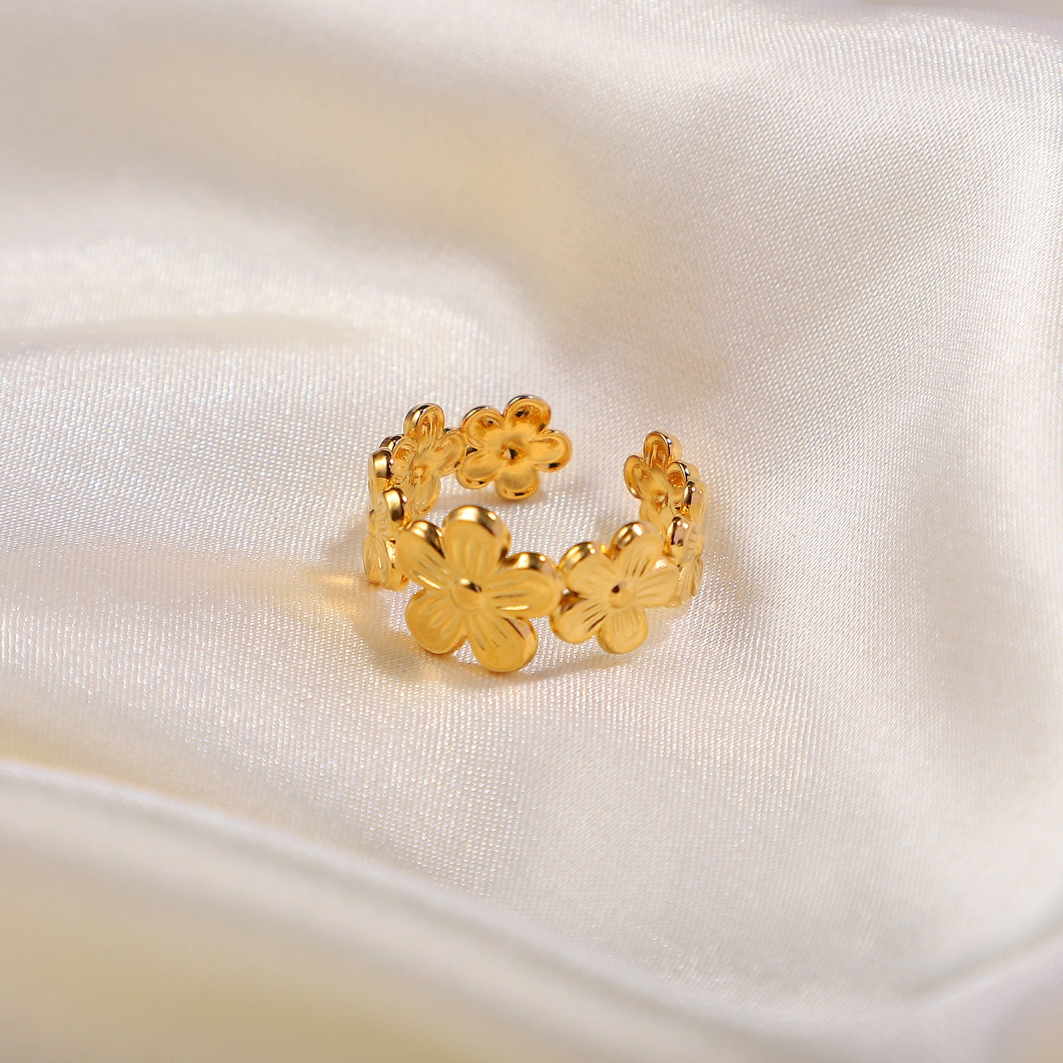 Women IG Style Geometric Stainless Steel 18K Gold Plated Rings