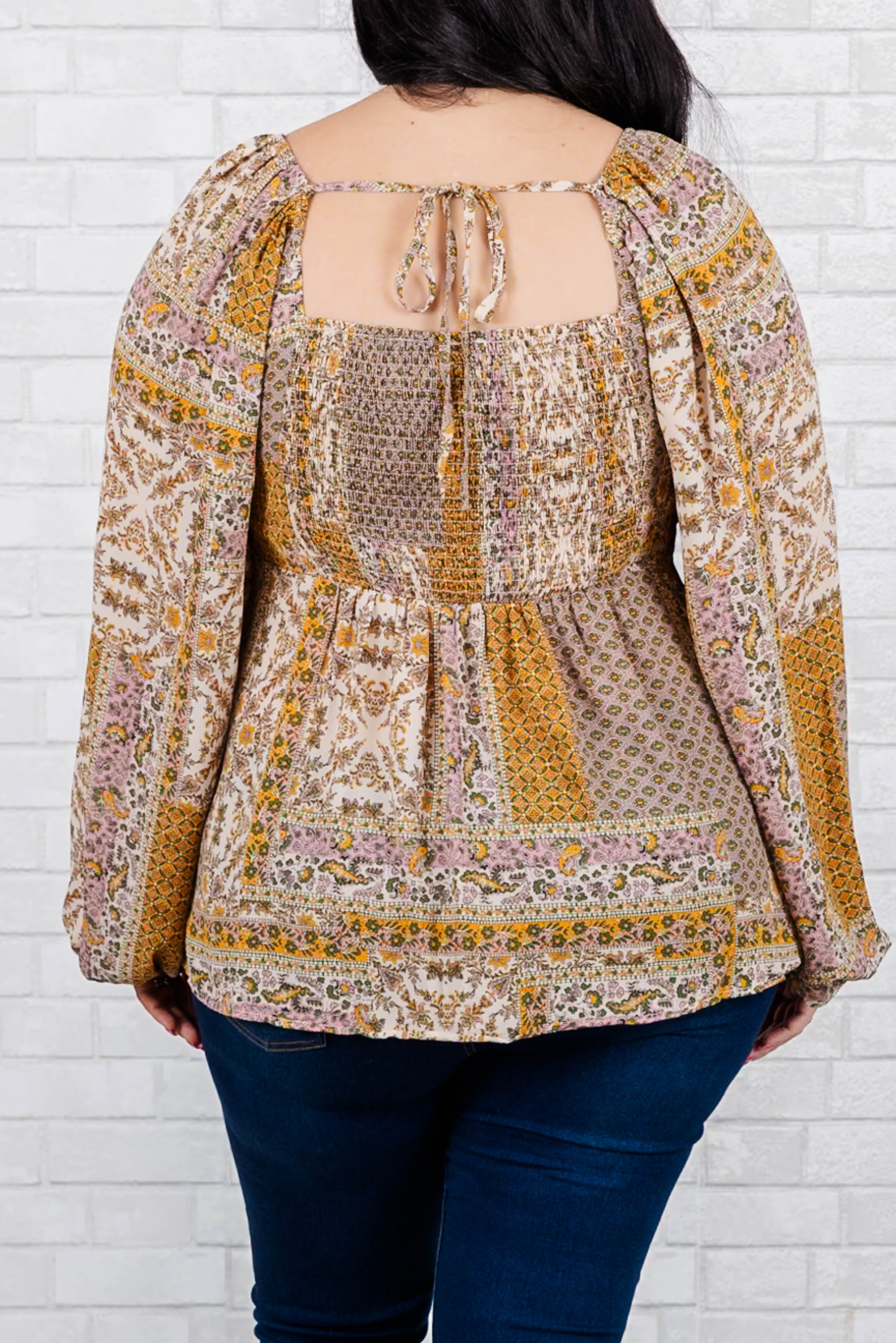 Buy Myself Flowers Blouse. Beige