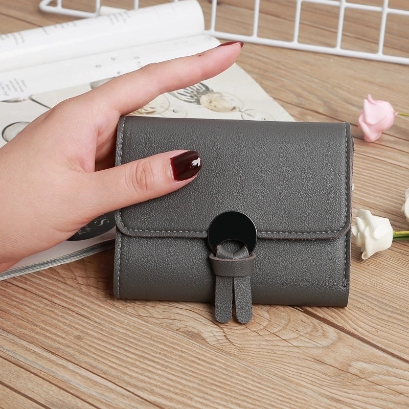 Korean Solid Color Portable Short Wallet