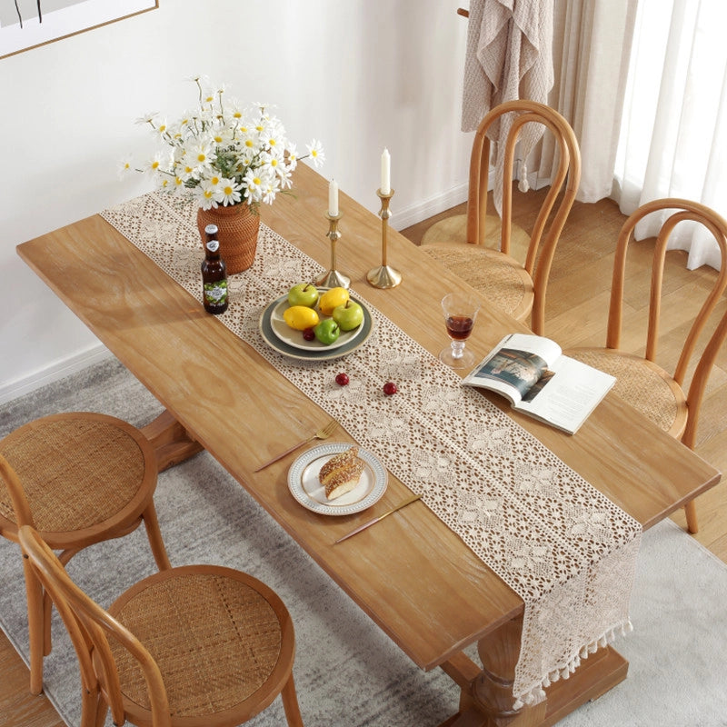 Le Xuan Show Beautiful Retro Flower Crochet Table Flag Hollow Tassel Table Table Flag Tea Table A Generation Of Hair
