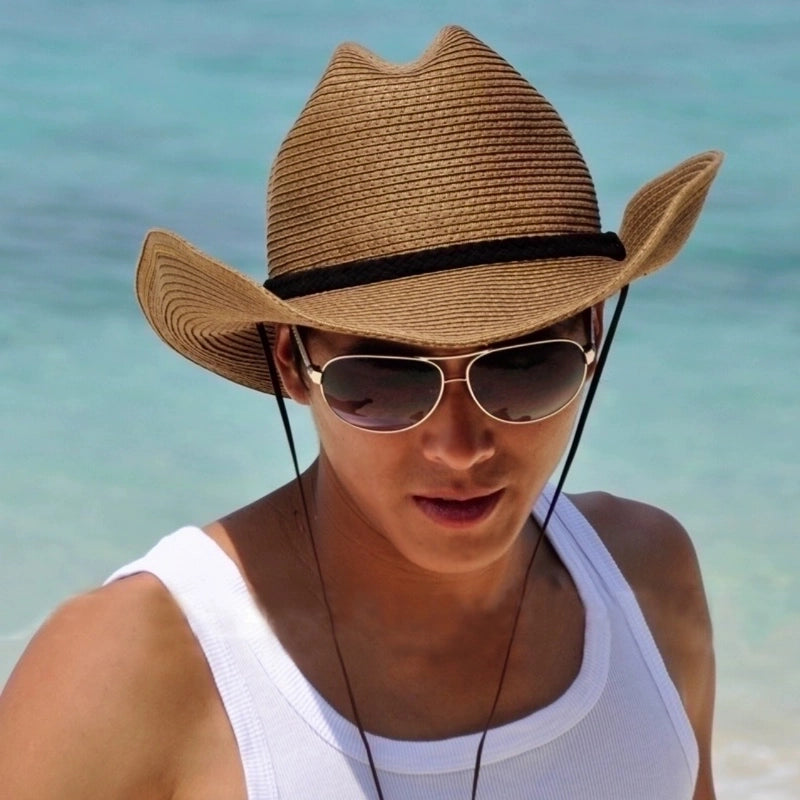 Women's Minimalist Color Block Crimping Straw Hat