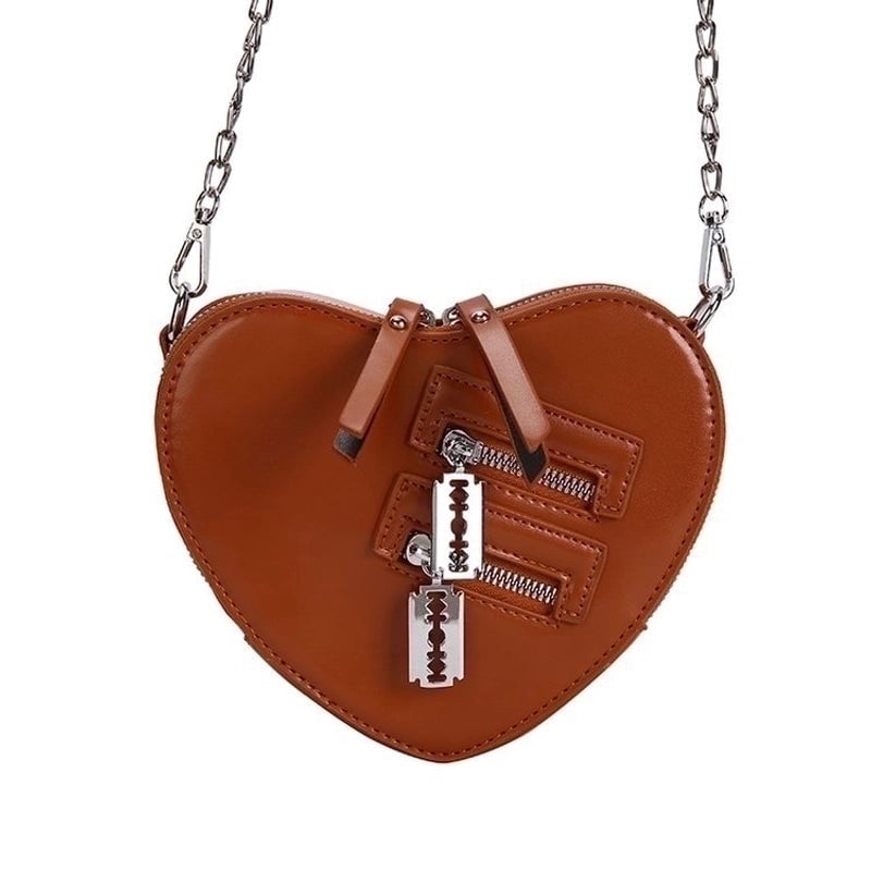 Fashionable Heart-shaped Chain Shoulder Crossbody Bag