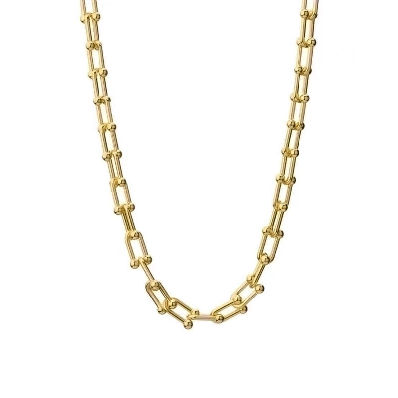 8 Pieces Minimalist Streetwear U Shape Titanium Steel Plating Necklace