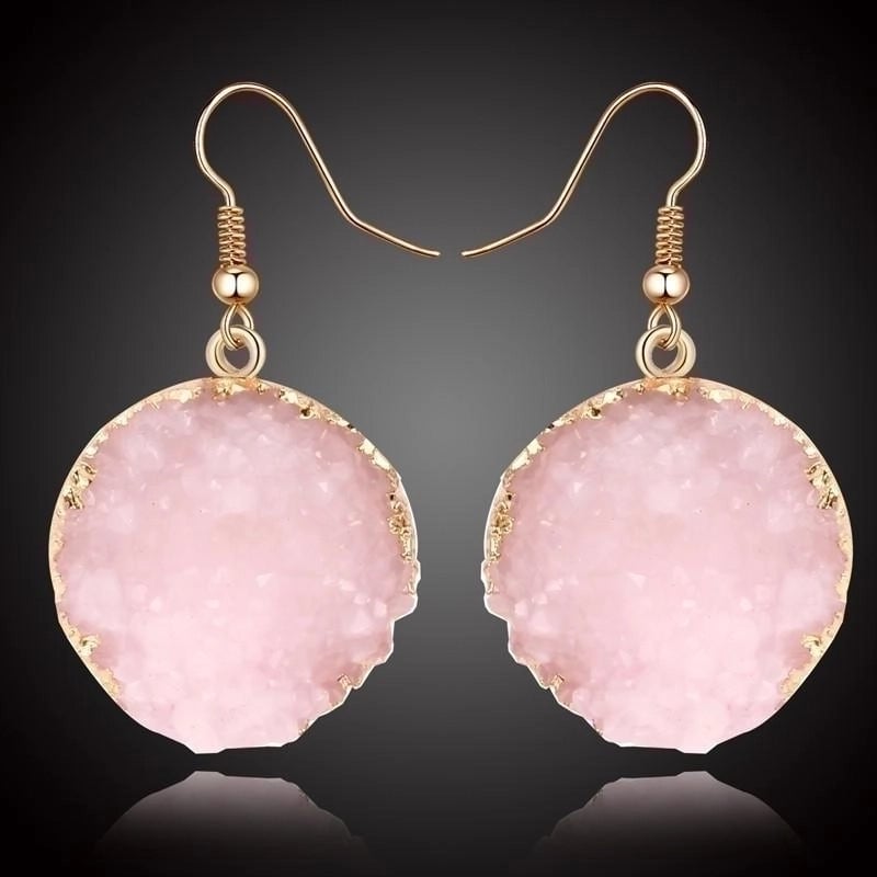 3 Pieces Womens Round Plastic  Resin Imitation Natural Stone Round  Earrings