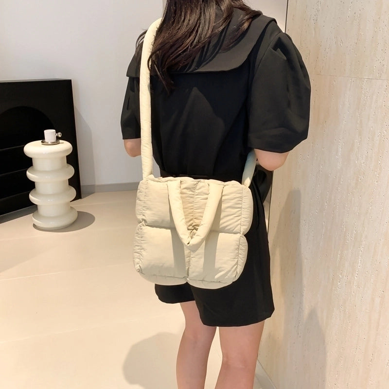 Women's Medium Oxford Cloth Solid Color Classic Style Square Zipper Handbag Crossbody Bag
