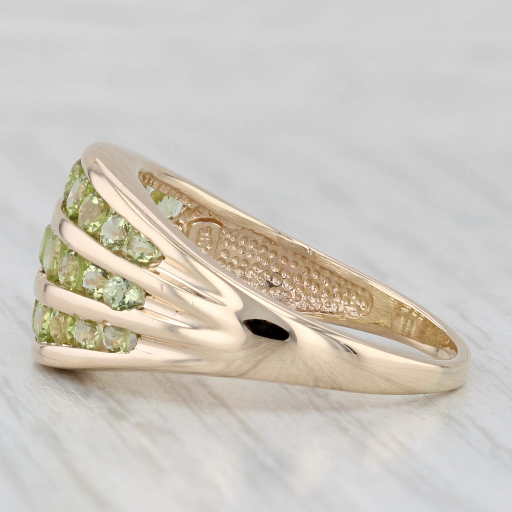 2ctw Green Peridot Ring 14k Yellow Gold Size 10