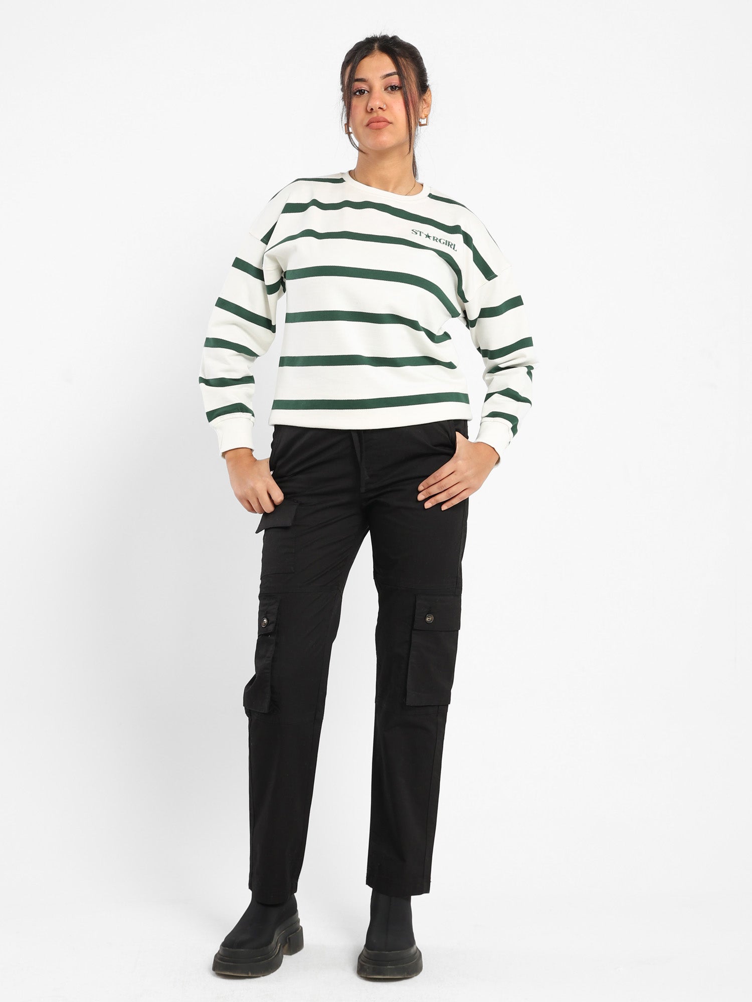 Oversized Striped Sweatshirt