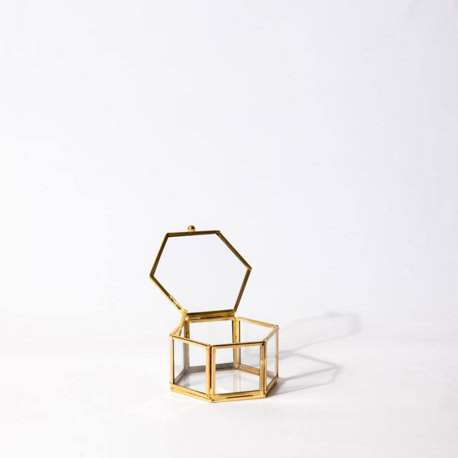 Hexagon Jewellery Box Small - Gold