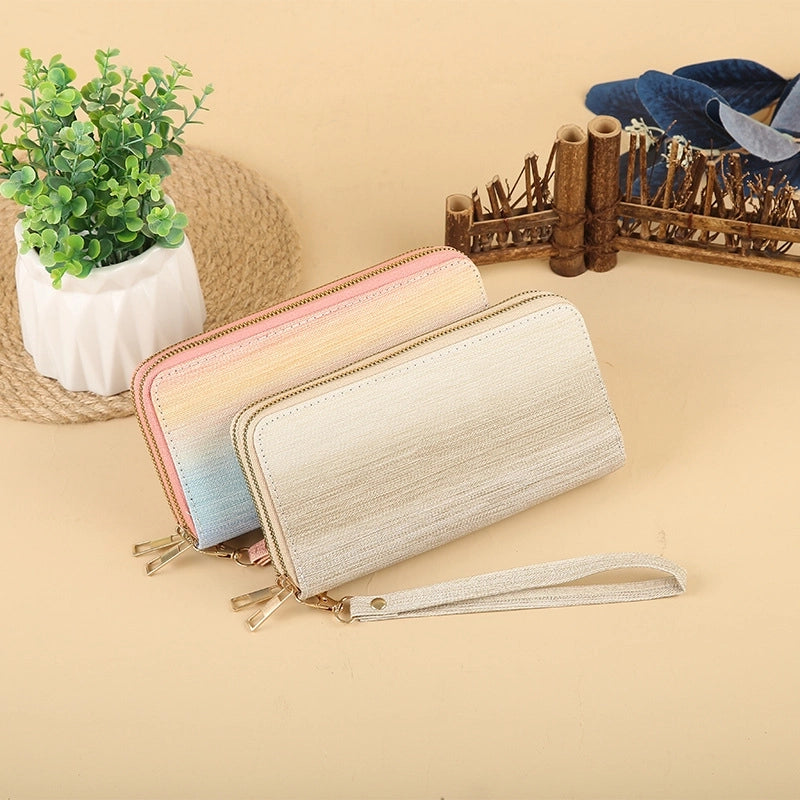 Women's Solid Color Pu Leather Zipper Wallets
