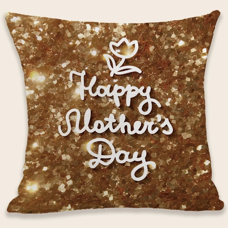 Mama Minimalist Classic Style Letter Plush Pillow Cases