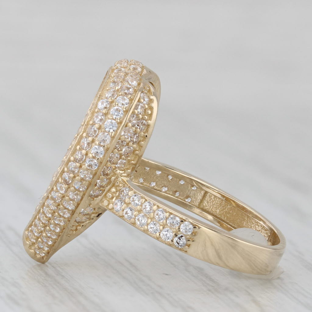 Multicolor Cubic Zirconia Cluster Heart Ring 14k Yellow Gold Size 6.25 Cocktail
