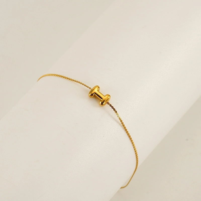 Casual Minimalist Letter 304 Stainless Steel 18K Gold Plated Bracelets In Bulk