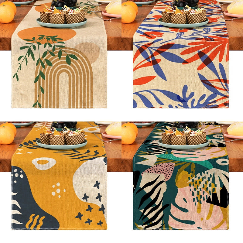 Elegant Classical Leaf Linen Tablecloths