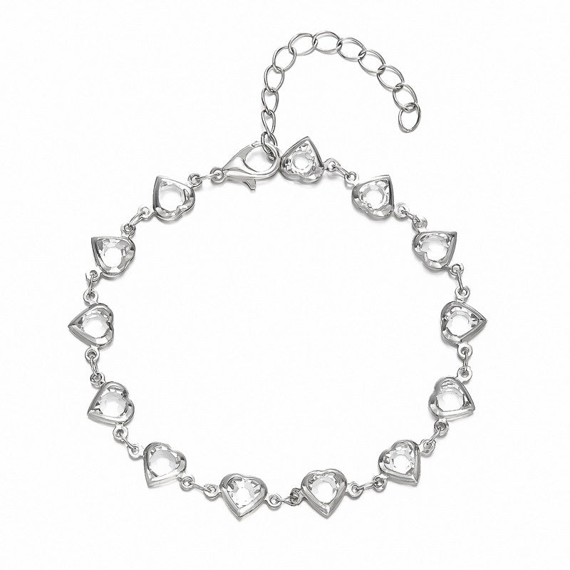 Style Jewelry Suit Fashion Women's High-Grade Love Heart Flowers Beaded Necklace Girl's Small Flower Choker Clavicle Chain