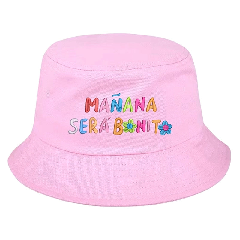 Unisex Casual Letter Embroidery Wide Eaves Bucket Hat