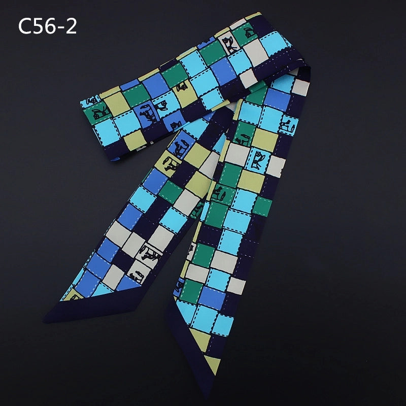 Women's Casual Lattice Satin Silk Scarf
