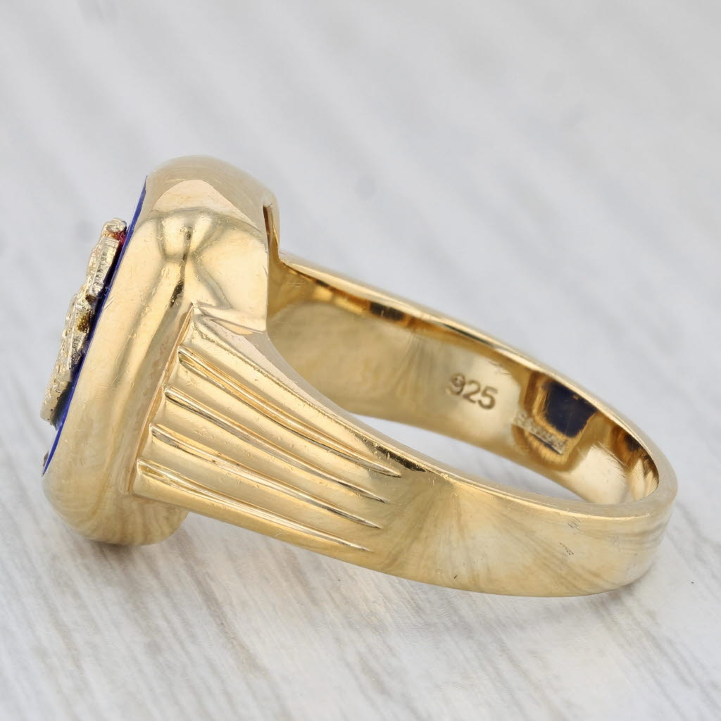 Air Force Ring Sterling Silver Gold Plated Size 11 US Military Service Signet