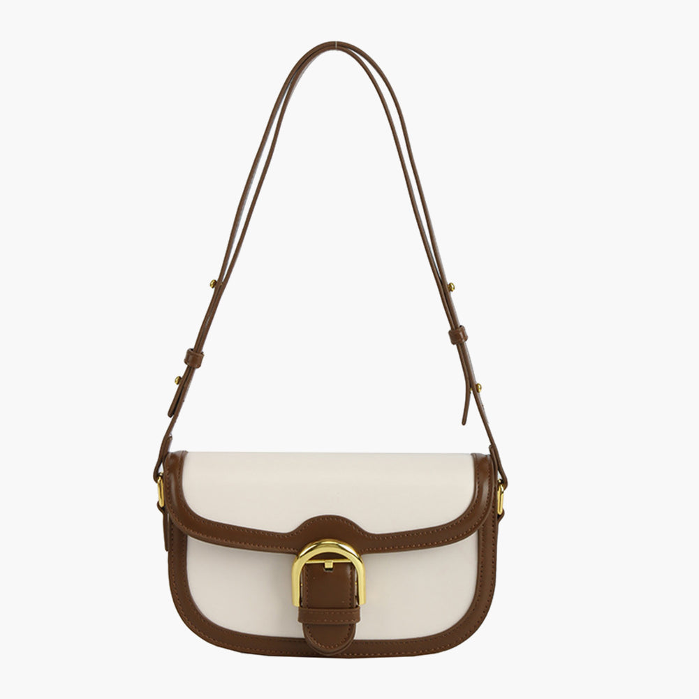 Contrast Color Polyester Underarm Saddle Shoulder Bag