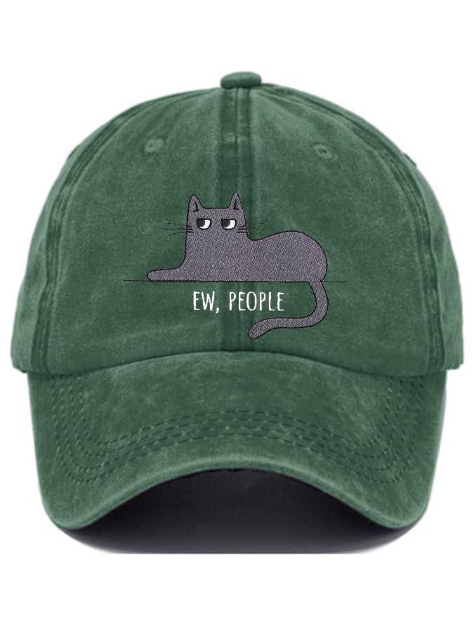 Cute Black Cat Printed Hat