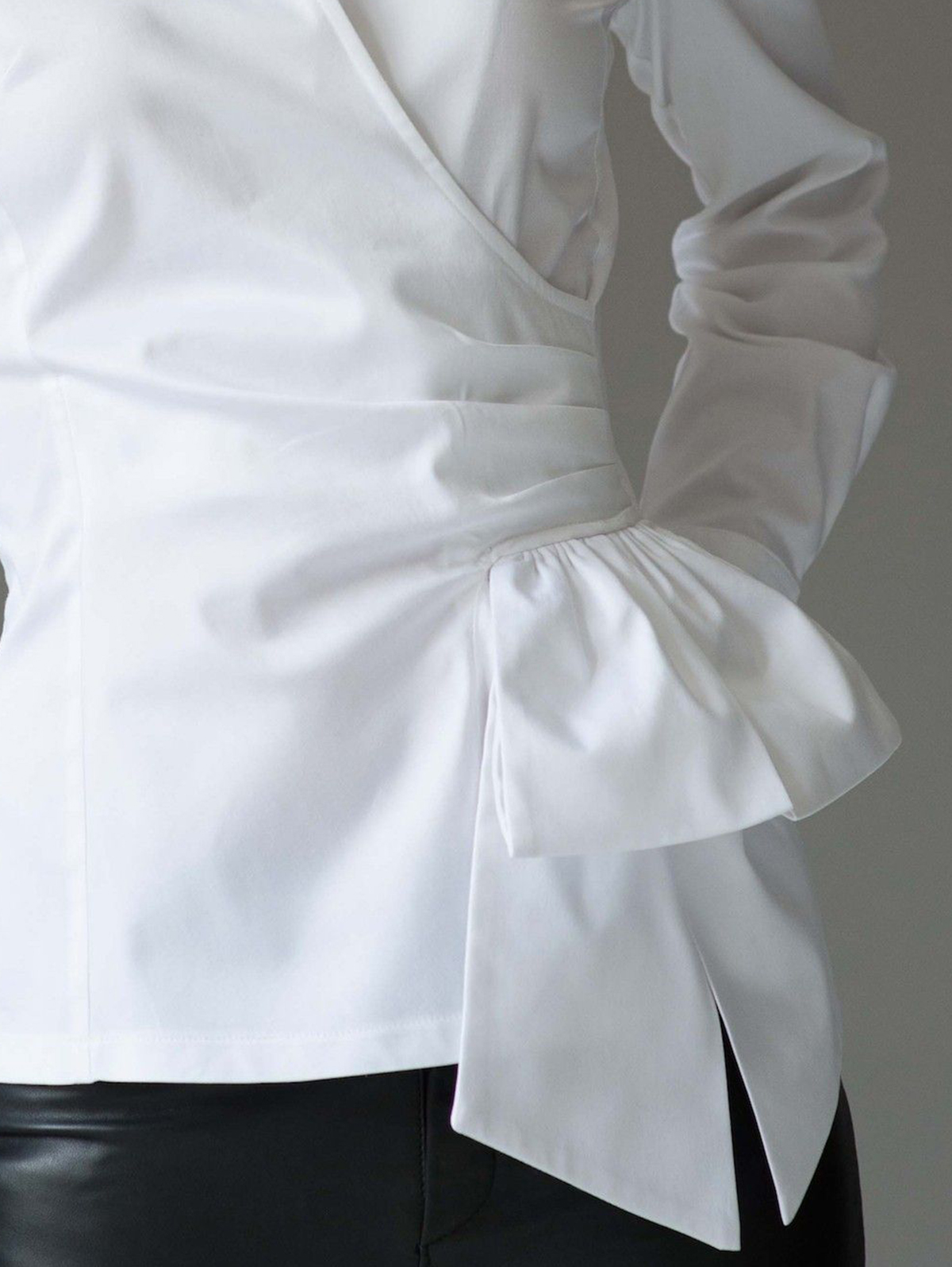 Casual Stand Collar Long Sleeve Bowknot Plain Blouse