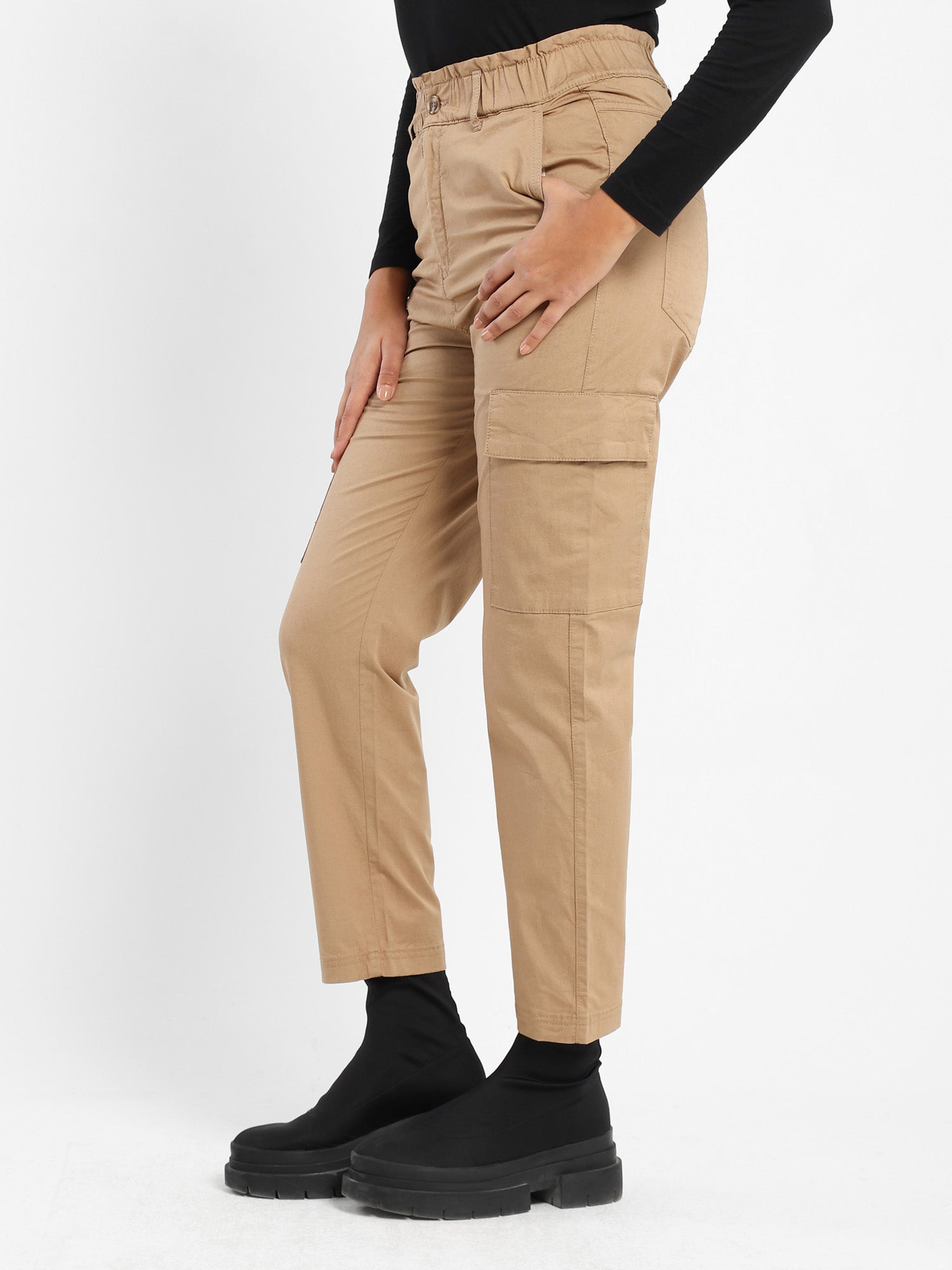 High-Waisted Paper Bag Pants