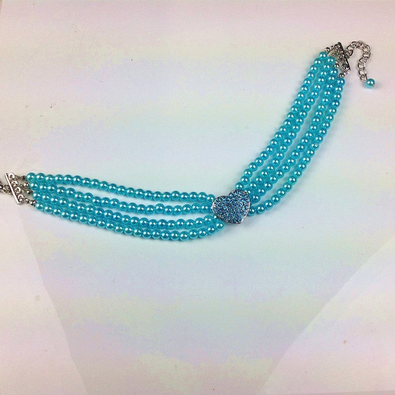 Heart Pattern Pearl Dog Cat Collar
