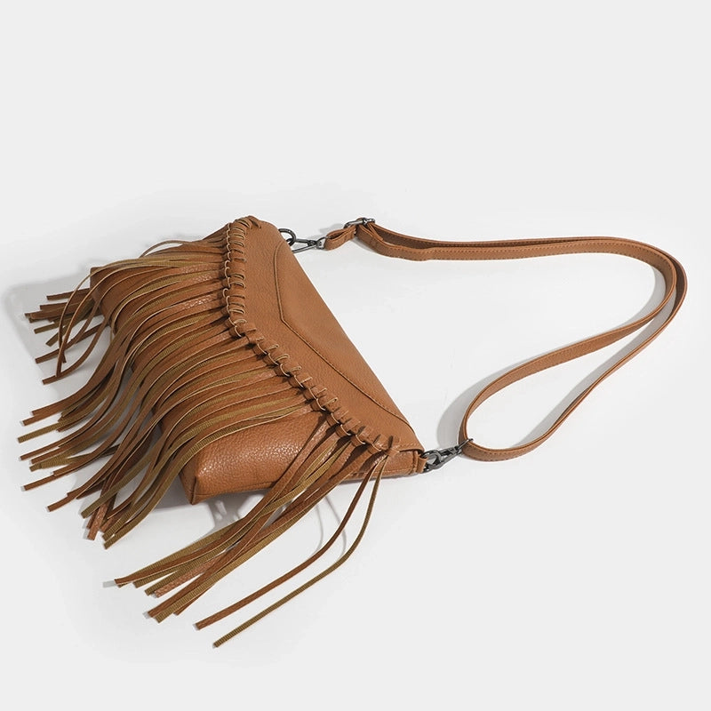Women's Medium Pu Leather Solid Color Vacation Ethnic Style Square Flip Cover Crossbody Bag
