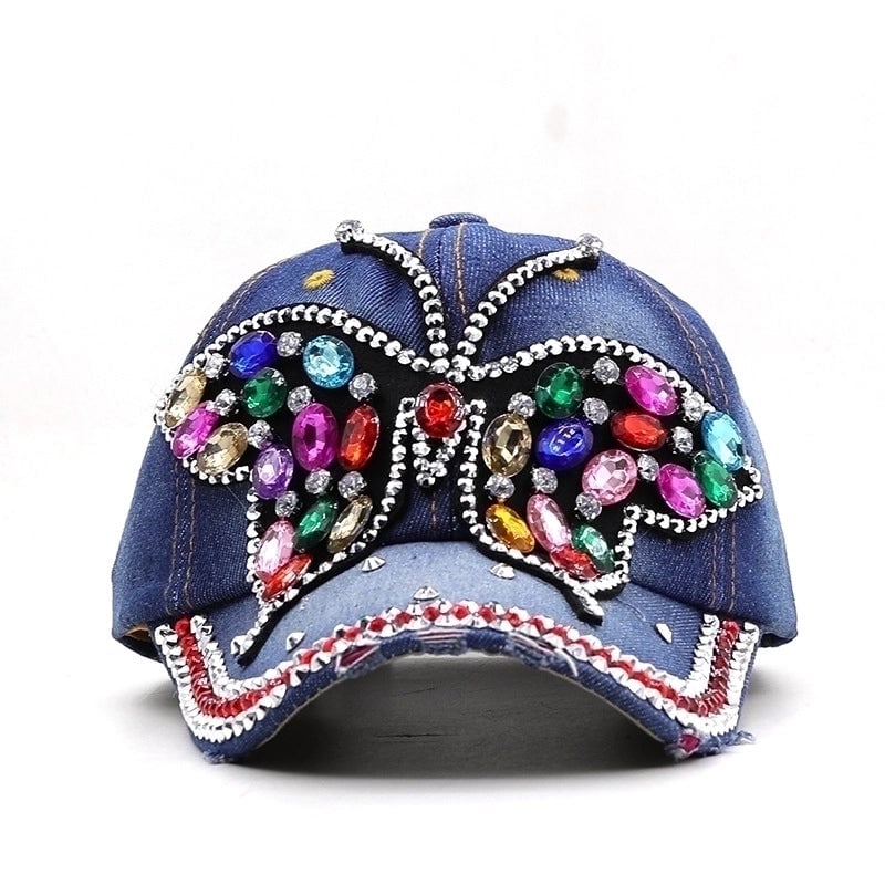 Fashion New Big Bowknot Diamond Baseball Cap Female