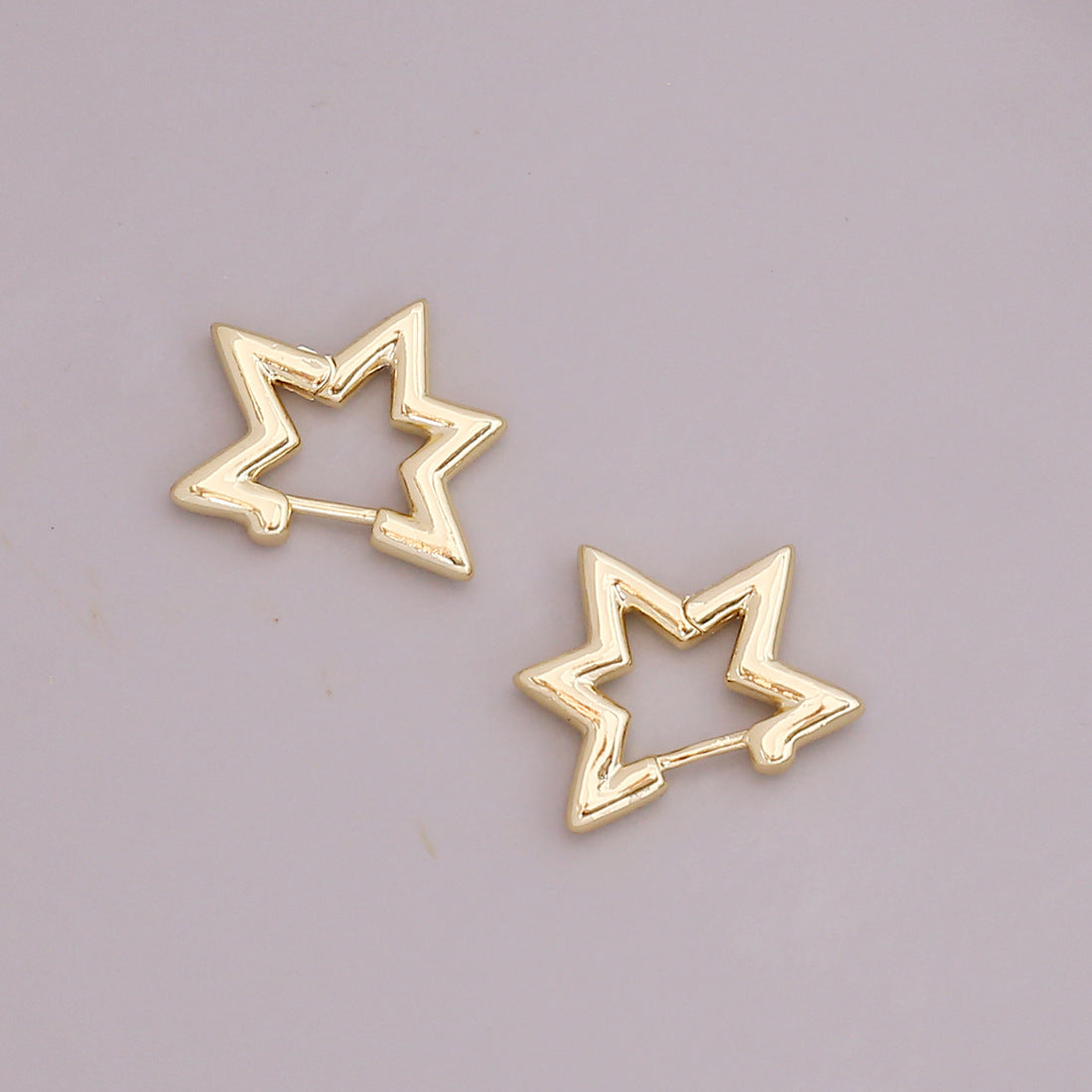 Unisex Metal Star Heart Metal Electroplating Earrings