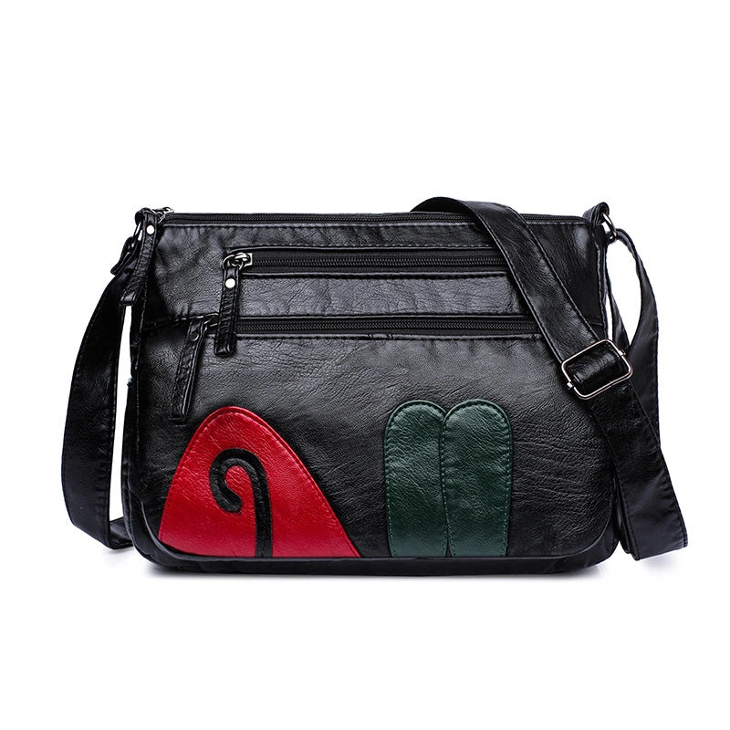 Women's Large Pu Leather Solid Color Streetwear Square Zipper Shoulder Bag Crossbody Bag
