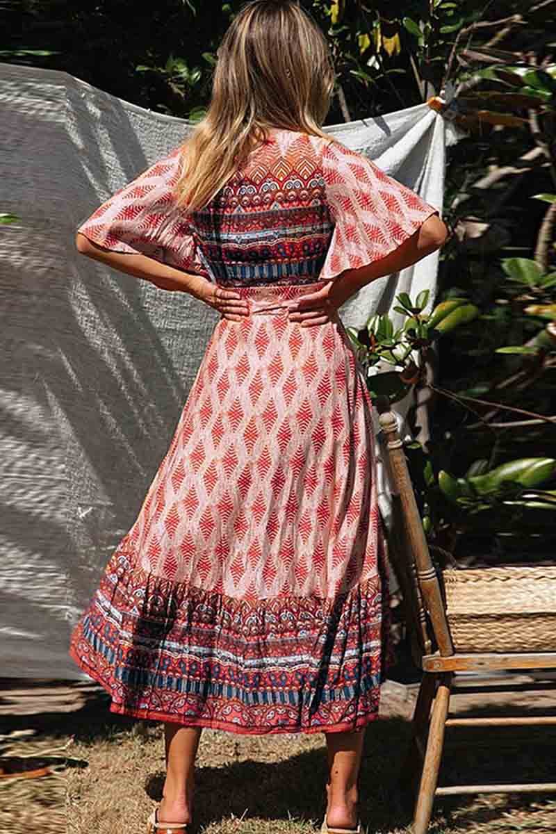 Florcoo Bohemian Printed Midi Dress(3 colors)