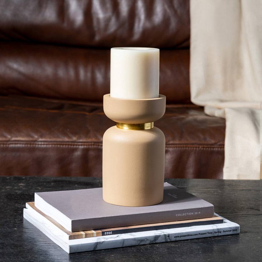 Concrete Candle Stand Large - Taupe