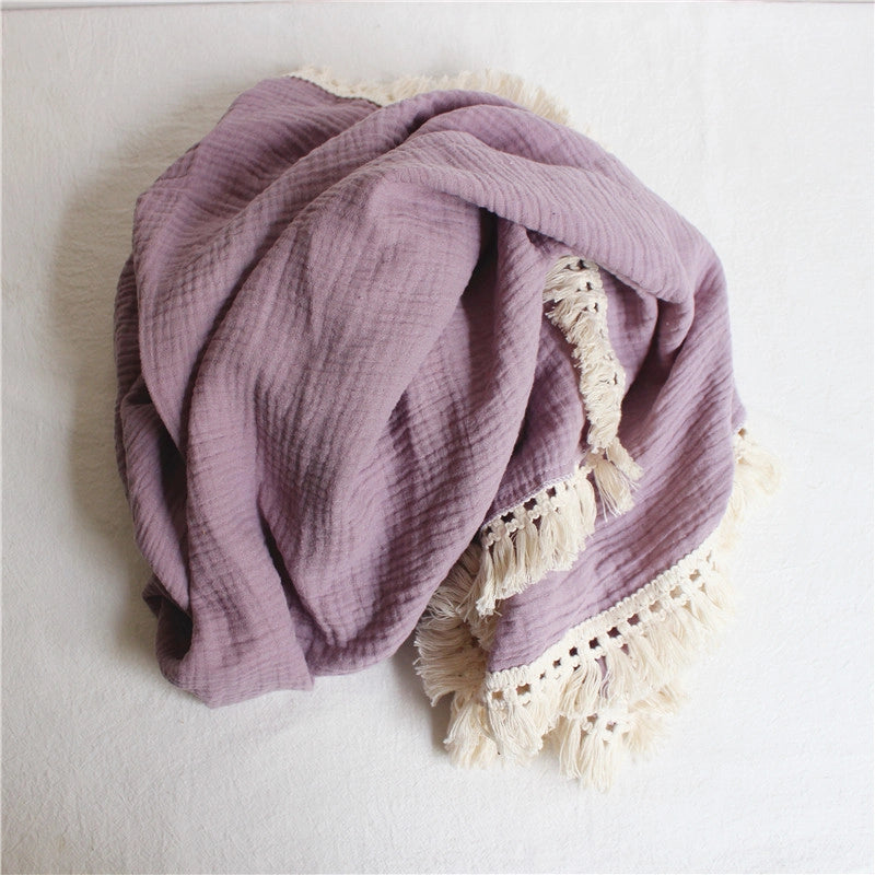 Minimalist Solid Color Cotton Blanket Baby Accessories